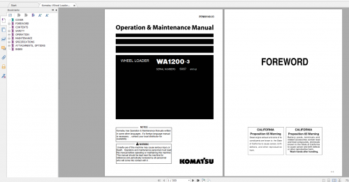 Komatsu Wheel Loader WA1200 3 Operation & Maintenance Manual PEN00140 03 2007