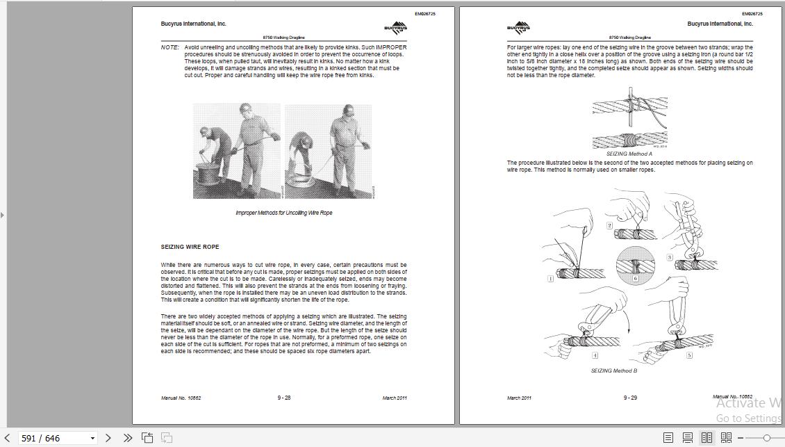 CAT Dragline 8750 141428 10862 Maintenance and Operation Manual ...