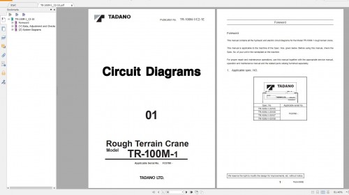 Tadano Rough Terrain Crane TR 100M 1 1996 FC0505 Service Part Manual Circuit Diagrams (4)