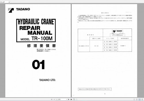 Tadano Rough Terrain Crane TR 100M 1 1996 FC0505 Service Part Manual Circuit Diagrams (5)