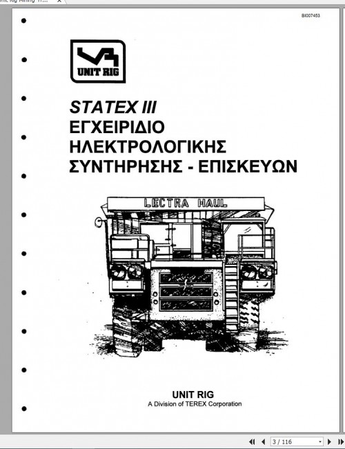 CAT Unit Rig Mining Truck Statex III Electrical Service Manual BI007453 Greek 1