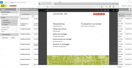[WebTIC NL Netherlands] CLAAS WebTIC Offline NL 11.2021 Operator Manual Repair Manual & Service Docu