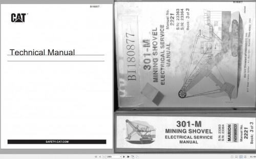 CAT Electric Rope Shovel 301M 23363 23364 3 of 3 Service Manual 2221 BI180877 1