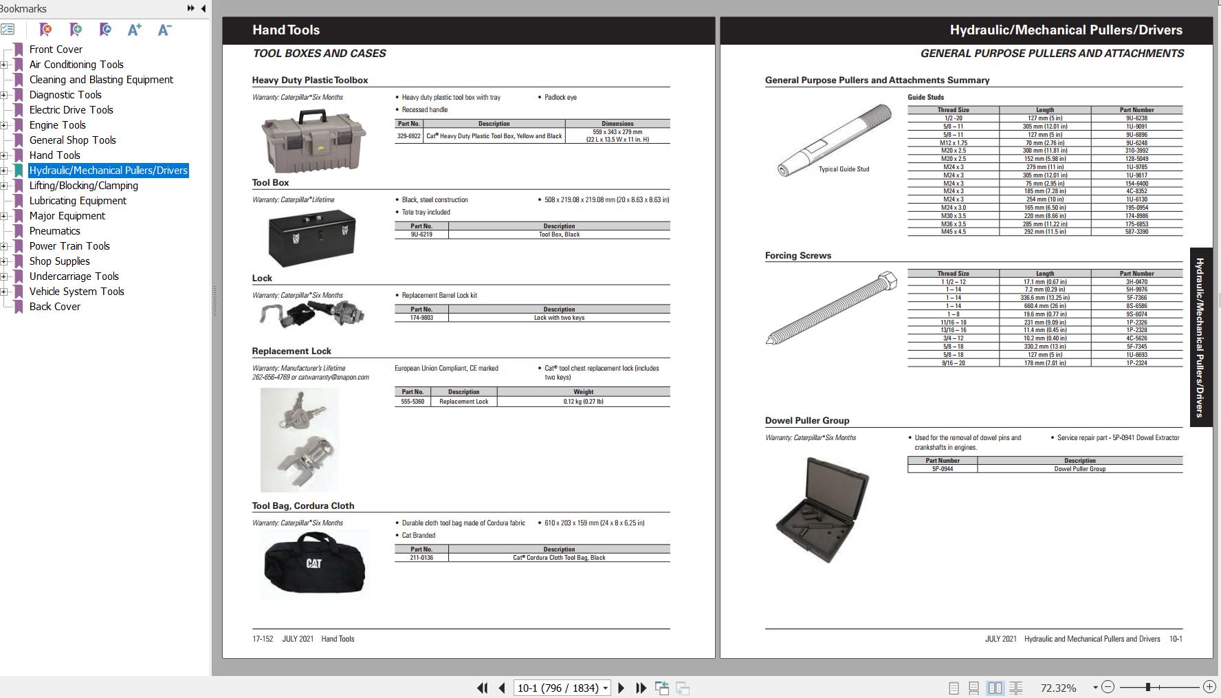 CAT Dealer Service Tools Catalog Includes Hand Tools & Shop Supplies