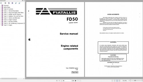 Fiat Allis Crawler Tractor FD50 Engiine Related Components Service Manual 73148709 1
