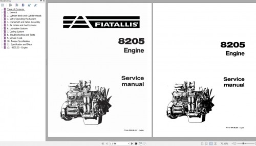 Fiat Allis Engine 8205 Service Manual 60406243 1