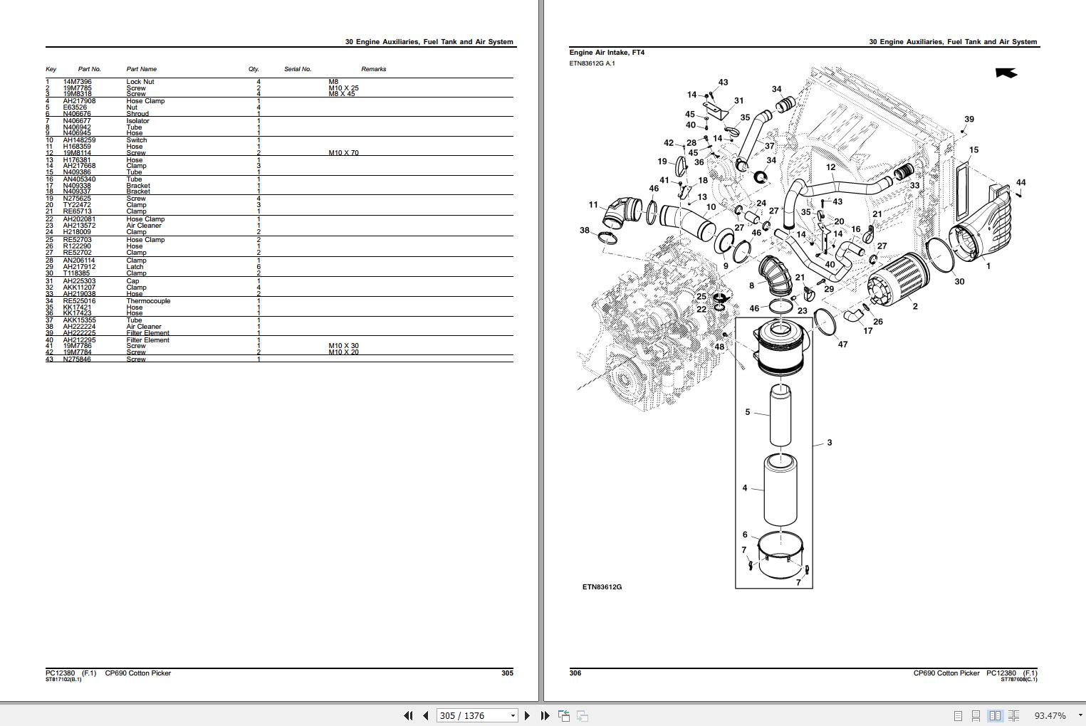 John Deere Cotton Picker CP690 Parts Catalog PC12380 2015 | Auto Repair ...