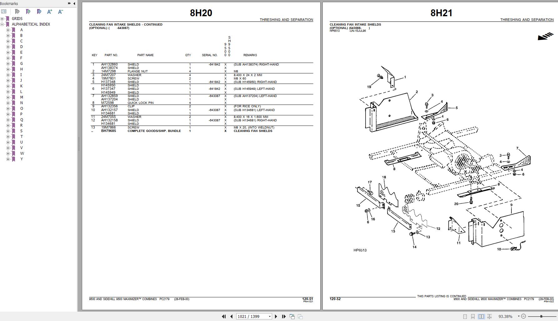 John Deere Maximizer Combines and Sidehill 9500 Parts Catalog PC2179 ...