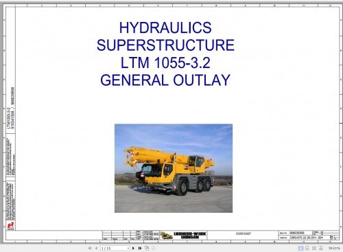 Liebherr Mobile Crane LTM1055 3.2 Superstructure General Outplay Hydralic Diagram 986639908 2009 1