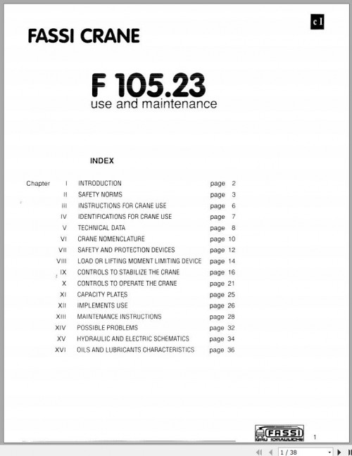 Fassi Cranes F105.23 Use and Maintenance Manual (1)
