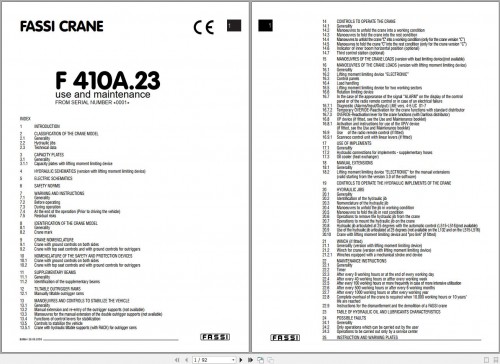 Fassi Cranes F410A.23 0001 Use and Maintenance Manual 2005 (1)