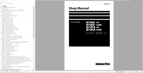 Komatsu Bulldozer D71EX 24 D71EX 24E0 D71PX 24 D71PX 24E0 SEN06841 06 Shop Manual 1