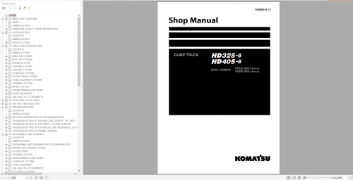 Komatsu Dump Truck HD325 8 HD405 8 SEN06618 12 Shop Manual (1)