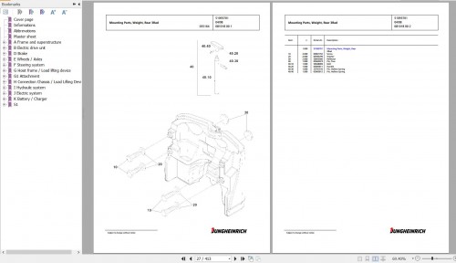 Jungheinrich Forklift EFG 218k GE115 450DZ Spare Parts Manual FN426307 2