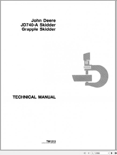 John Deere Grapple Skidder JD740 A Technical Manual TM1213 1