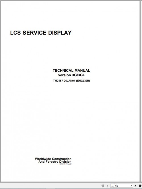 John Deere LCS Service Display 3G 3G + Technical Manual TM2157 1