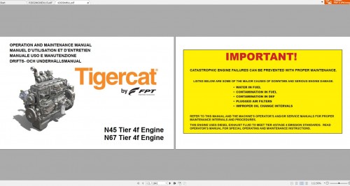 Tigercat FPT N45 Tier 4f ENGINE Operator Service & Repair Manual 3