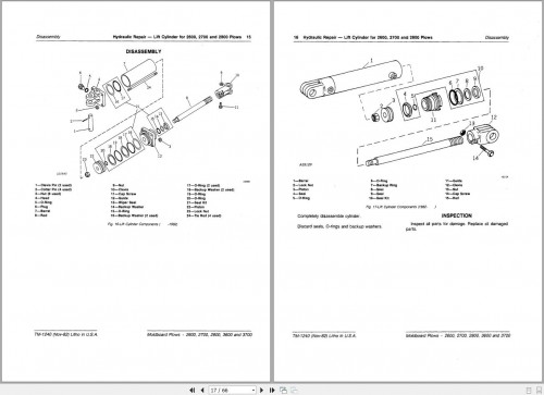 John Deere Drawn Moldboard Plows 2600 2700 2800 3600 3700 Technical Manual TM1240 2