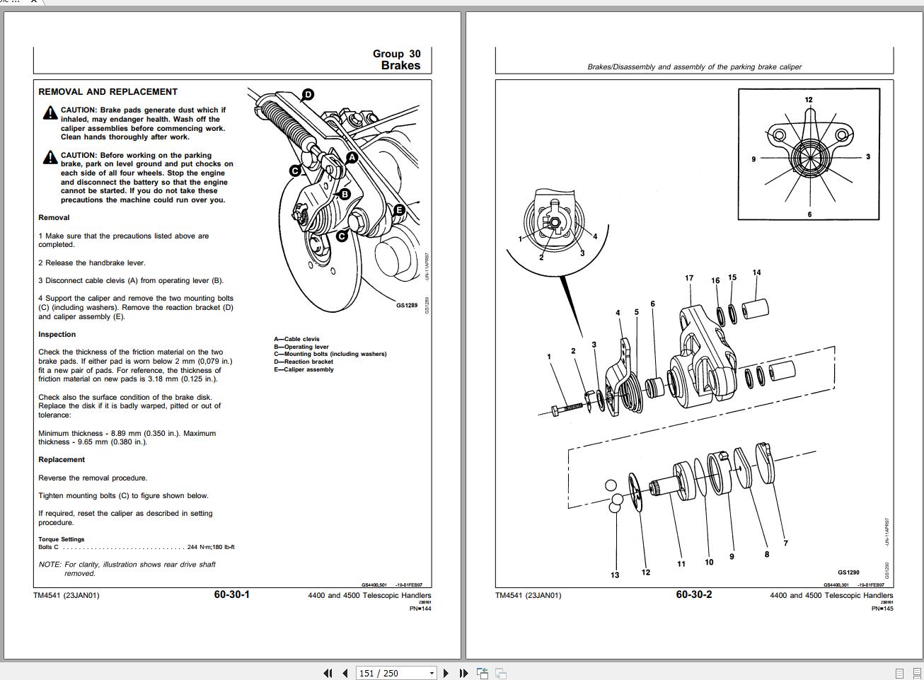 John Deere Telescopic Handlers 4400 4500 Technical Manual TM4541 | Auto ...