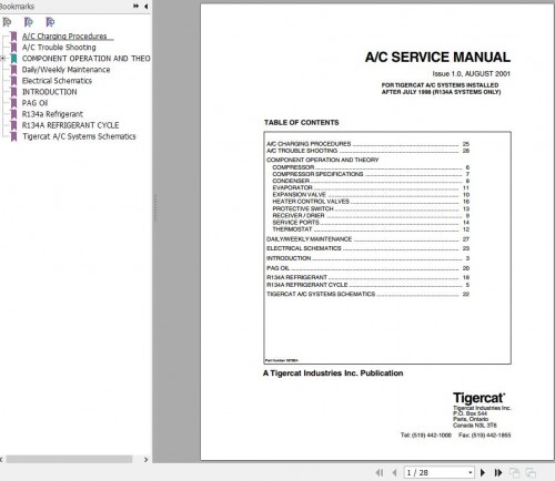 Tigercat Air Conditioning System Service Manual 1
