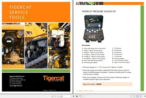 Tigercat Service Tools Listing 1