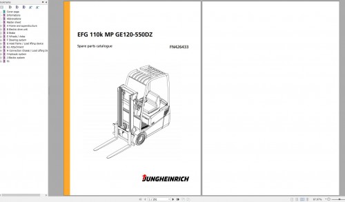 Jungheinrich Forklift EFG 110k MP GE120 550DZ Spare Parts Manual FN426433 1