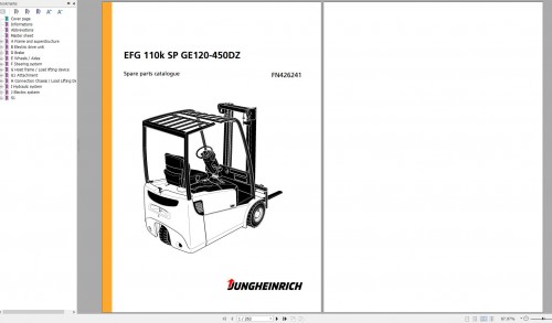 Jungheinrich Forklift EFG 110k SP GE120 450DZ Spare Parts Manual FN426241 1