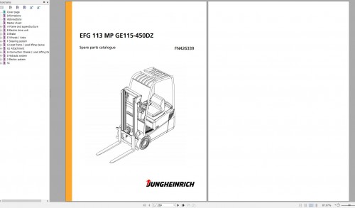 Jungheinrich Forklift EFG 113 MP GE115 450DZ Spare Parts Manual FN426339 1