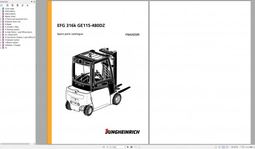 Jungheinrich Forklift EFG 316k GE115 480DZ Spare Parts Manual FN426509 1