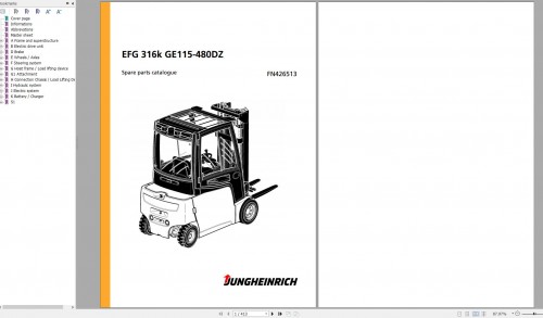 Jungheinrich Forklift EFG 316k GE115 480DZ Spare Parts Manual FN426513 1