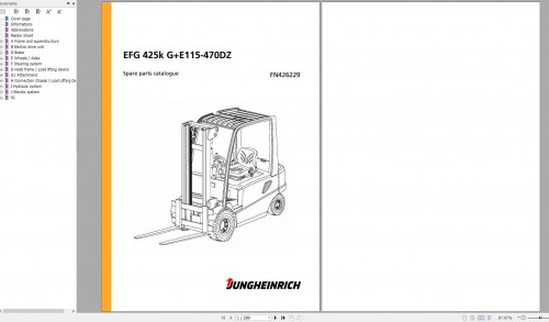 Jungheinrich Forklift EFG 425k G+E115 470DZ Spare Parts Manual FN426229 1