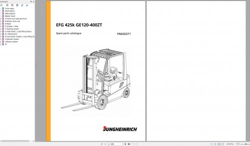 Jungheinrich Forklift EFG 425k GE120 400ZT Spare Parts Manual FN426371 1