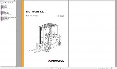 Jungheinrich Forklift EFG 430 G115 470ZT Spare Parts Manual FN426421 1