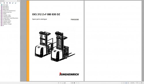 Jungheinrich Forklift EKS 312 Z+F 080 830 DZ Spare Parts Manual FN426260 1