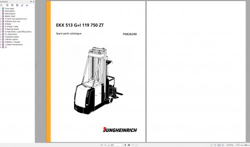 Jungheinrich Forklift EKX 513 G+I 119 750 ZT Spare Parts Manual FN426249 1