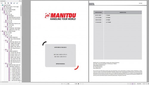 Manitou Telehandler MLT 845 100D H ST4 S1 MLT 845 120D ST4 S1 Repair Manual 647819EN 06 (1)