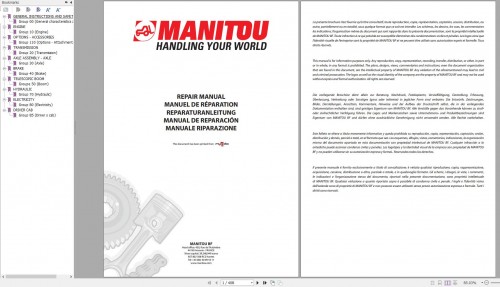Manitou Telehandler MLT 940 120 H Series 3 E3 Repair Manual M208EN 10 (1)