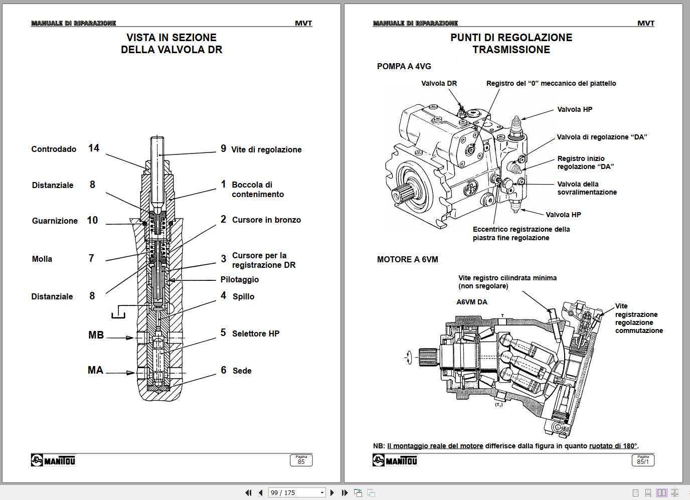 Manitou Telehandler MVT 730-930-1130-1230-1330 Repair Manual 547231IT ...