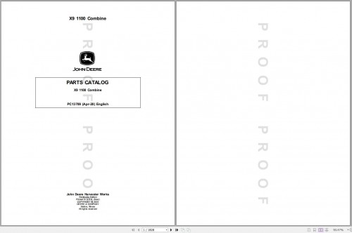 John Deere Combine X9 1100 Parts Catalog PC13709 04 (1)