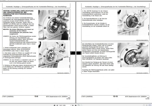 John Deere Diesel Engine 6076 Series 400 Technical Manual CTM74 DE 2