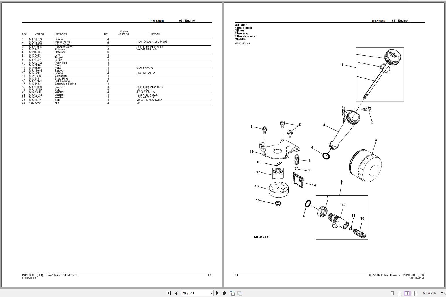 John Deere QuikTrak Mowers Temporary 625B Parts Catalog 01.2013 | Auto ...