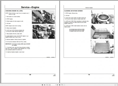 John Deere Lawn Tractor LX172 LX176 LX178 LX186 SN 040001 Operator's Manual OMM115211 H2 2