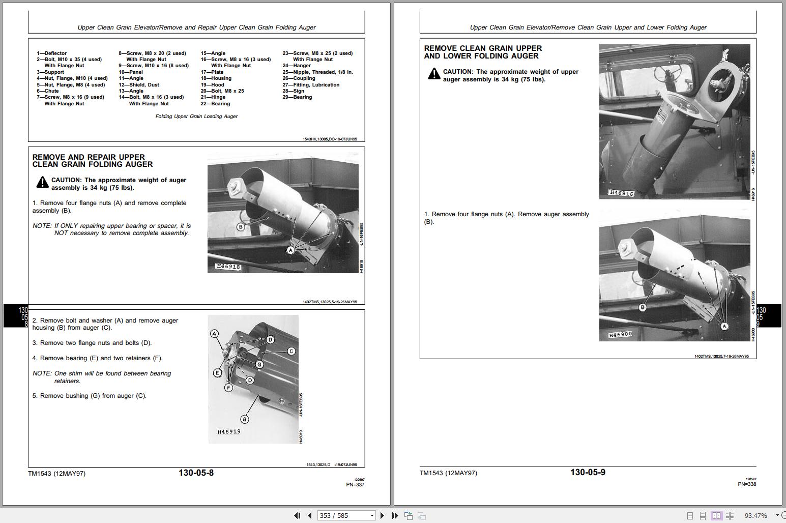 John Deere Combine CTS Rice Technical Manual TM1543 | Auto Repair ...