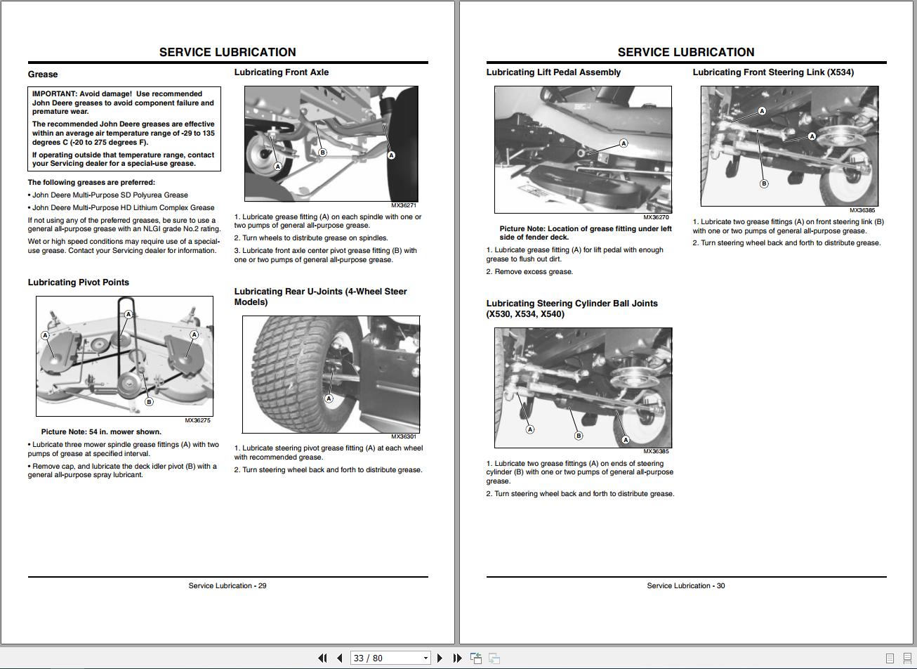 John Deere Tractor X500 Multi Terrain SN 060001 Operator's Manual ...