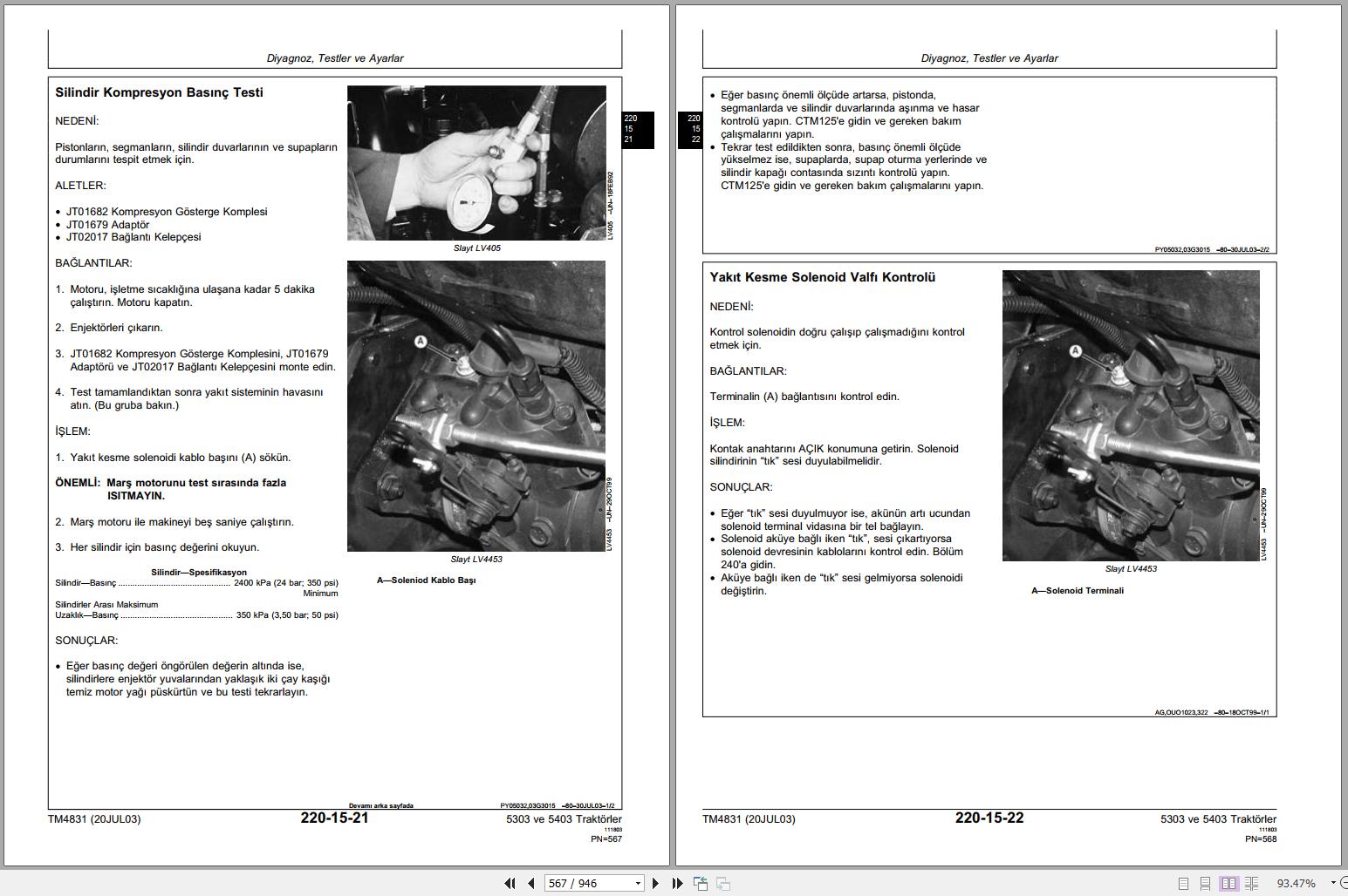 John Deere Tractors 5303 & 5403 Technical Manual TM4831 TR | Auto ...