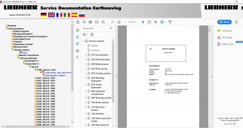 Liebherr Lidos COT LBH LFR LHB LWE LWT Online EPC & Service Document Updated 03.2022 DVD 16