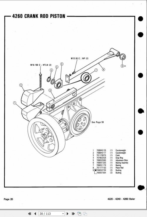 HESSTON 4220,4240,4260 Balers Spare Parts Catalog 2