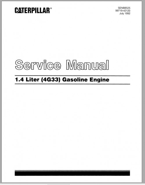 CAT Forklift GC15 GC18 GC20 GC25 GC30 Service Manual EN 2