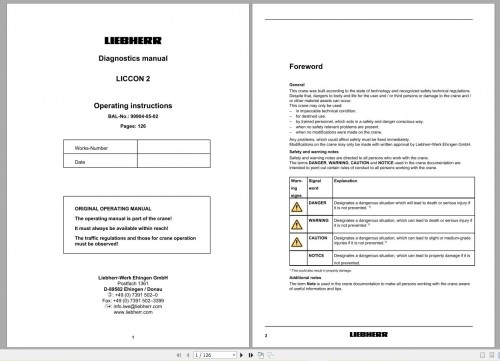 Liebherr Mobile Crane LTM 1750 9.1 750 Ton Operator Manual, Diagnostics LICCON & Wiring Diagram (8)