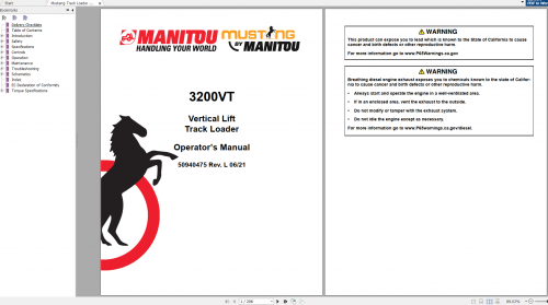 Mustang Heavy Equipment Track Loader Updated 2022 PDF Operators Manual 0